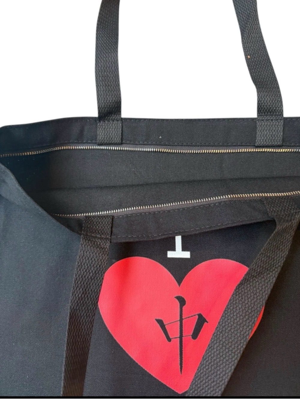 I Heart Mahjong Black Tote Bag - Picture 3 of 3